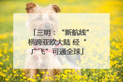 三明：“新航线”横跨亚欧大陆 经“广飞”可通全球